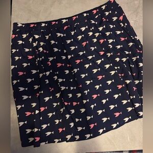 EUC Maison Jules Navy Fish Print A-Line Skirt